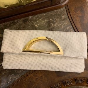 Clutch Crossbody Ivory & Gold New